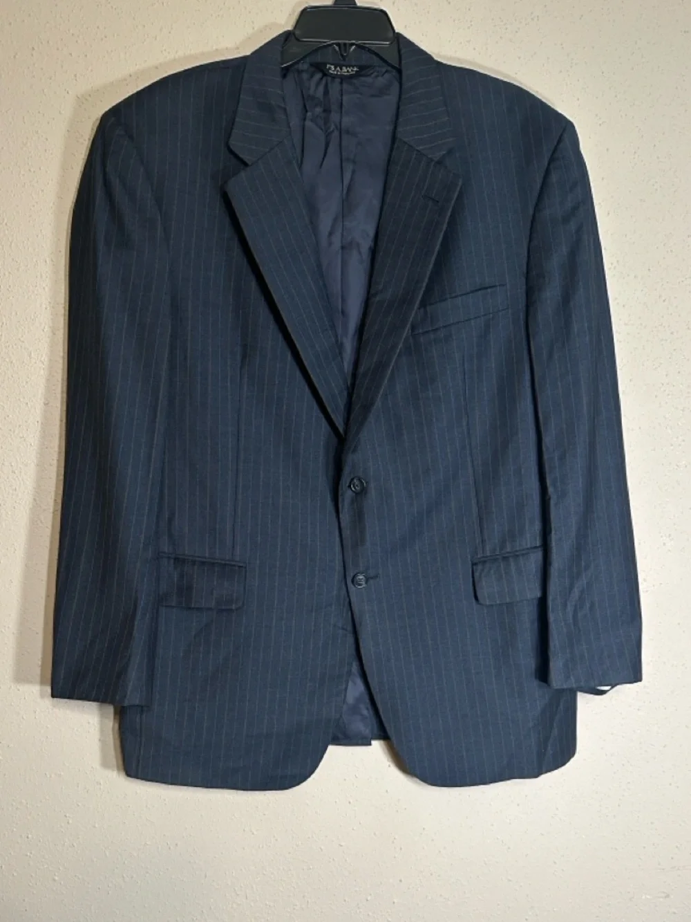 Jos. A. Bank Navy Blue Pinstripe Two-Button Suit Jacket Mens size 44 R